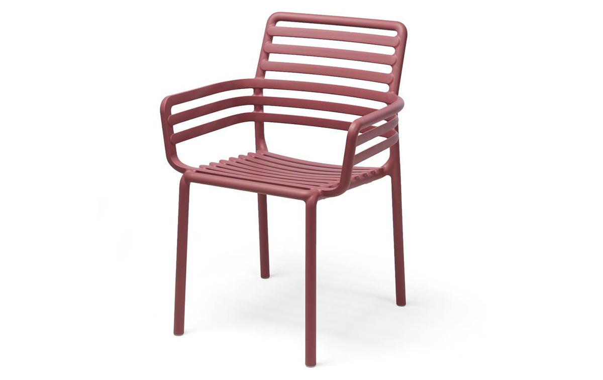 Nardi Doga stapelbare dining tuinstoel | Marsala rood